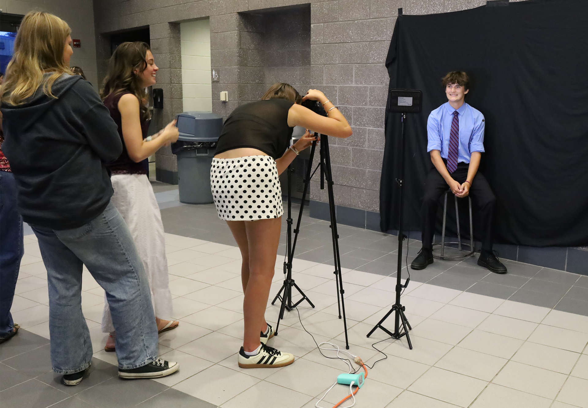 Students have their headshots taken during the Chelmsford High School Theatre Guild's Open House on Wednesday, Sept. 2, 2026.