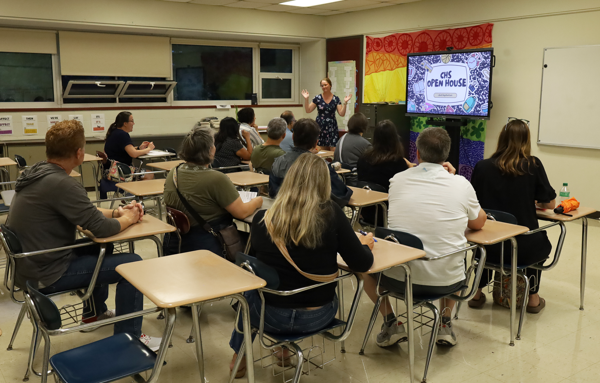 Parents and guardians attend the parent-curriculum night open house on Thursday, Sept. 17, 2026, at Chelmsford High School.