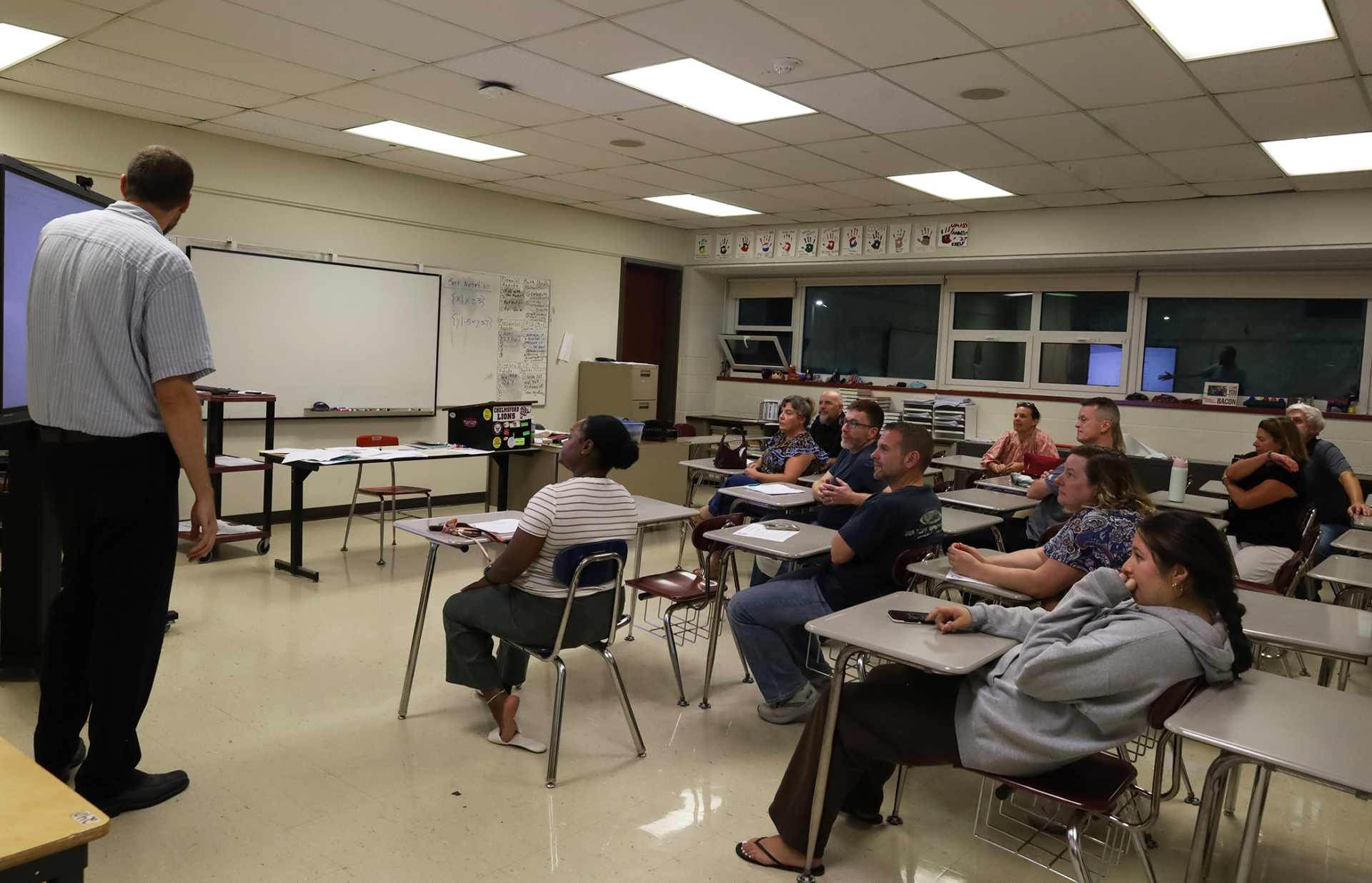 Parents and guardians attend the parent-curriculum night open house on Thursday, Sept. 17, 2026, at Chelmsford High School.